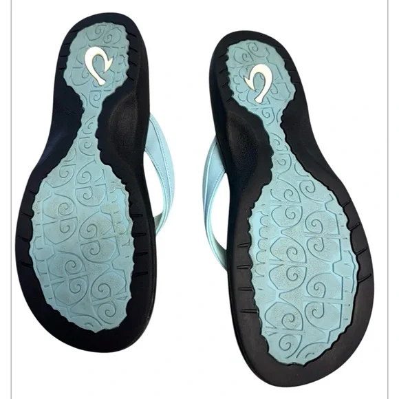 Olukai Ohana Women'sBlue Flip Flops Sandals Women’s Size 10